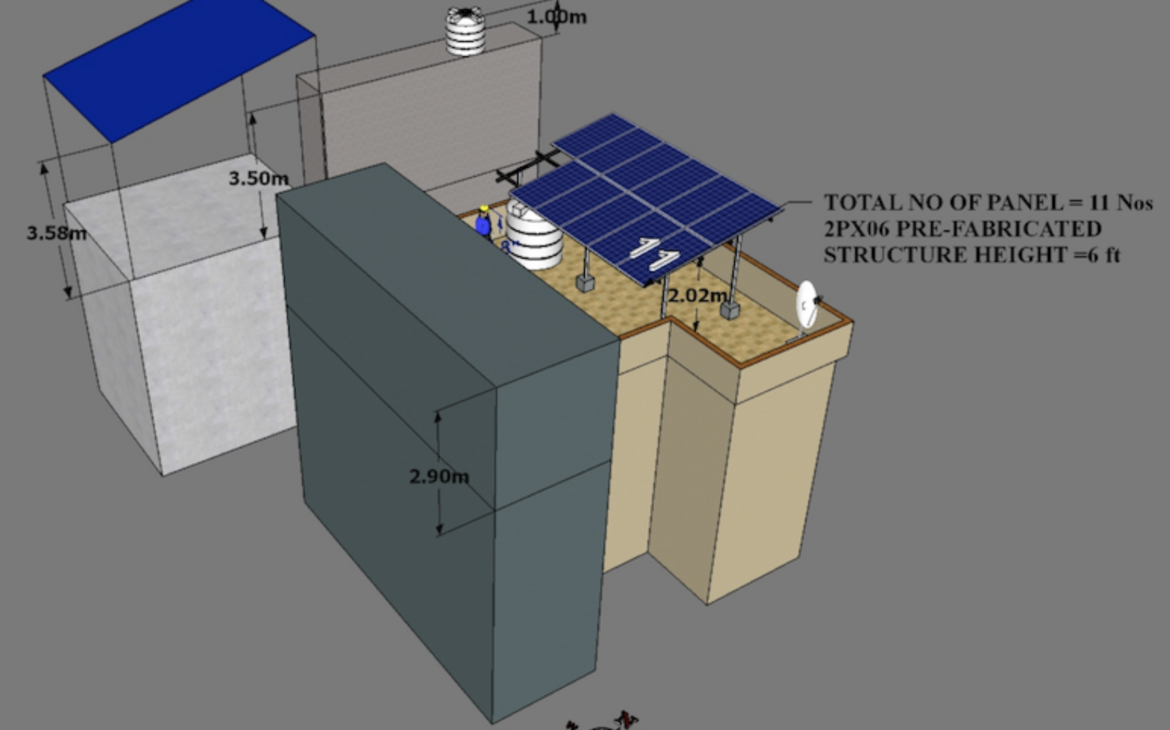 Проект установки солнечной панели на крыше жилого дома на основе анализа теней в Google SketchUp
