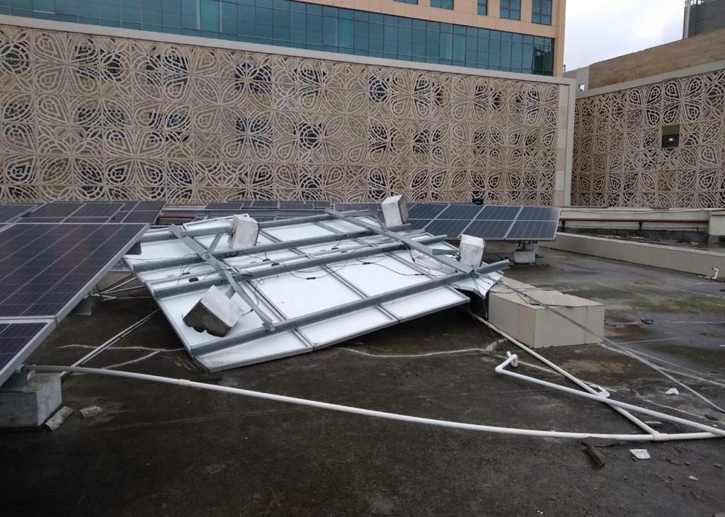 cheap solar destroyed in storm winds